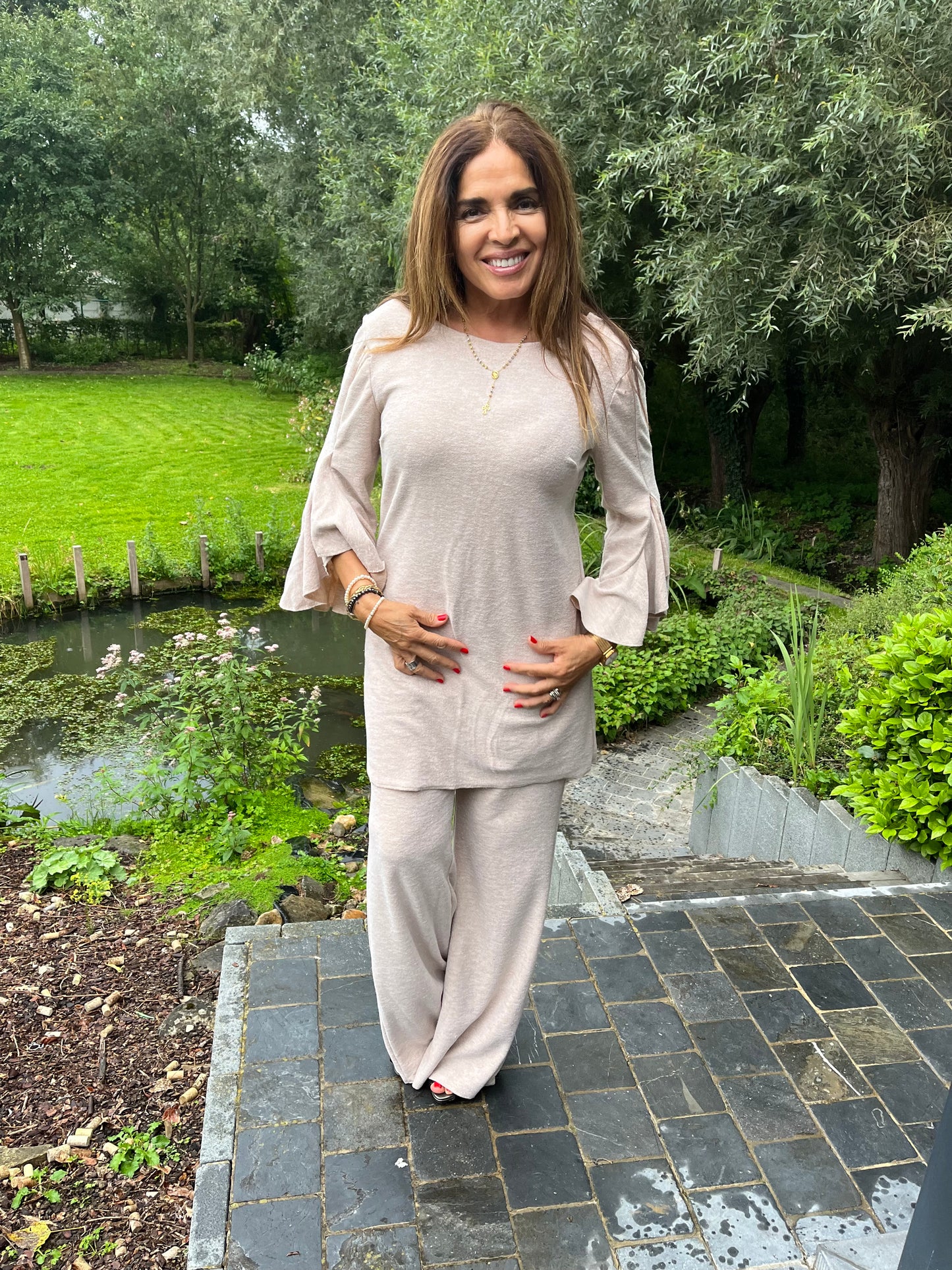 GG068 Beige Two Pieces Set