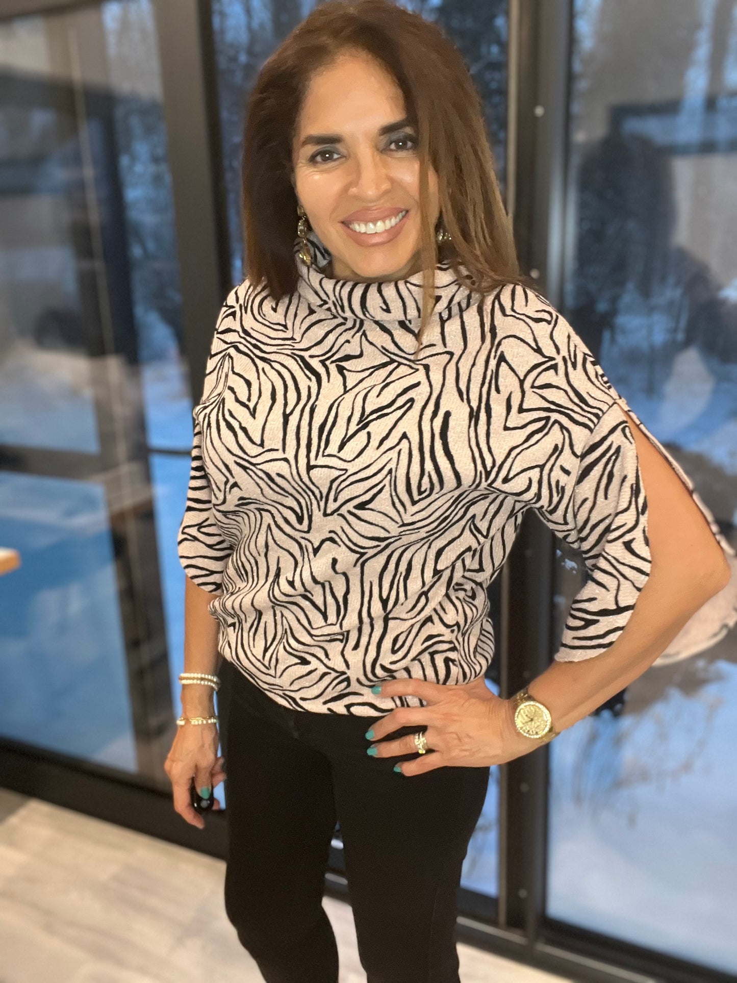 GG084 Printed blouse made of tricot