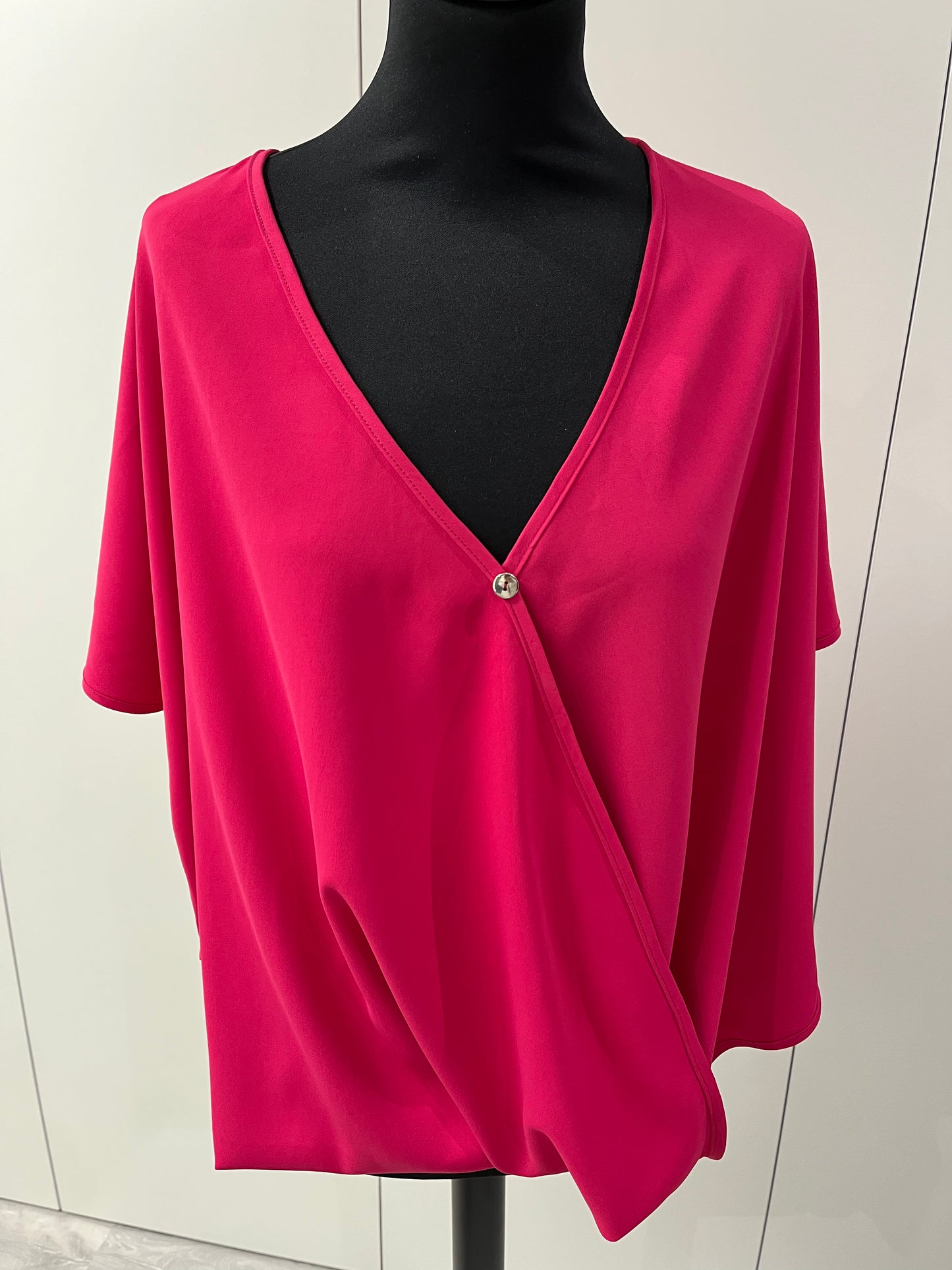 GG002: Fuchsia Crossed Blouse