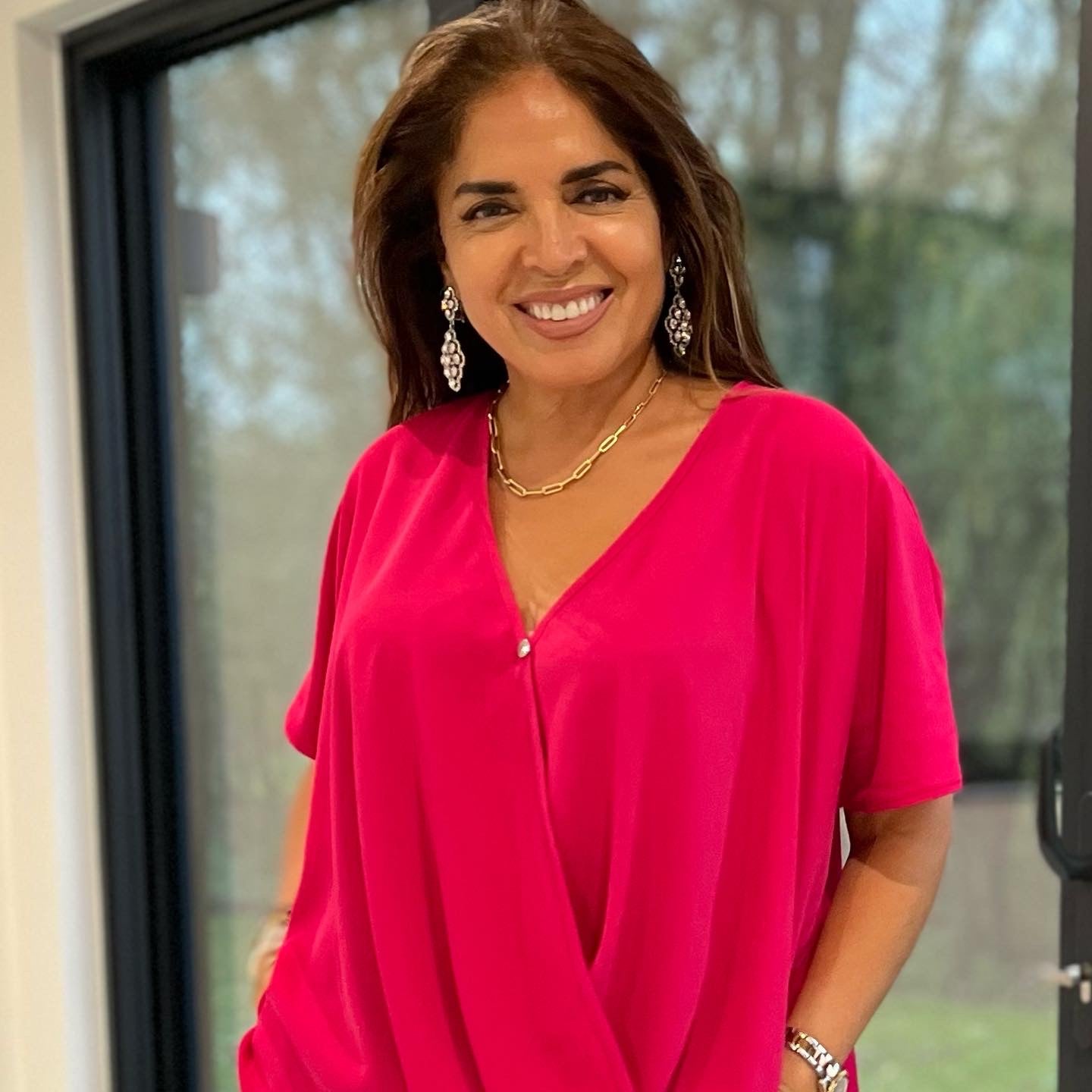 GG002: Fuchsia Crossed Blouse