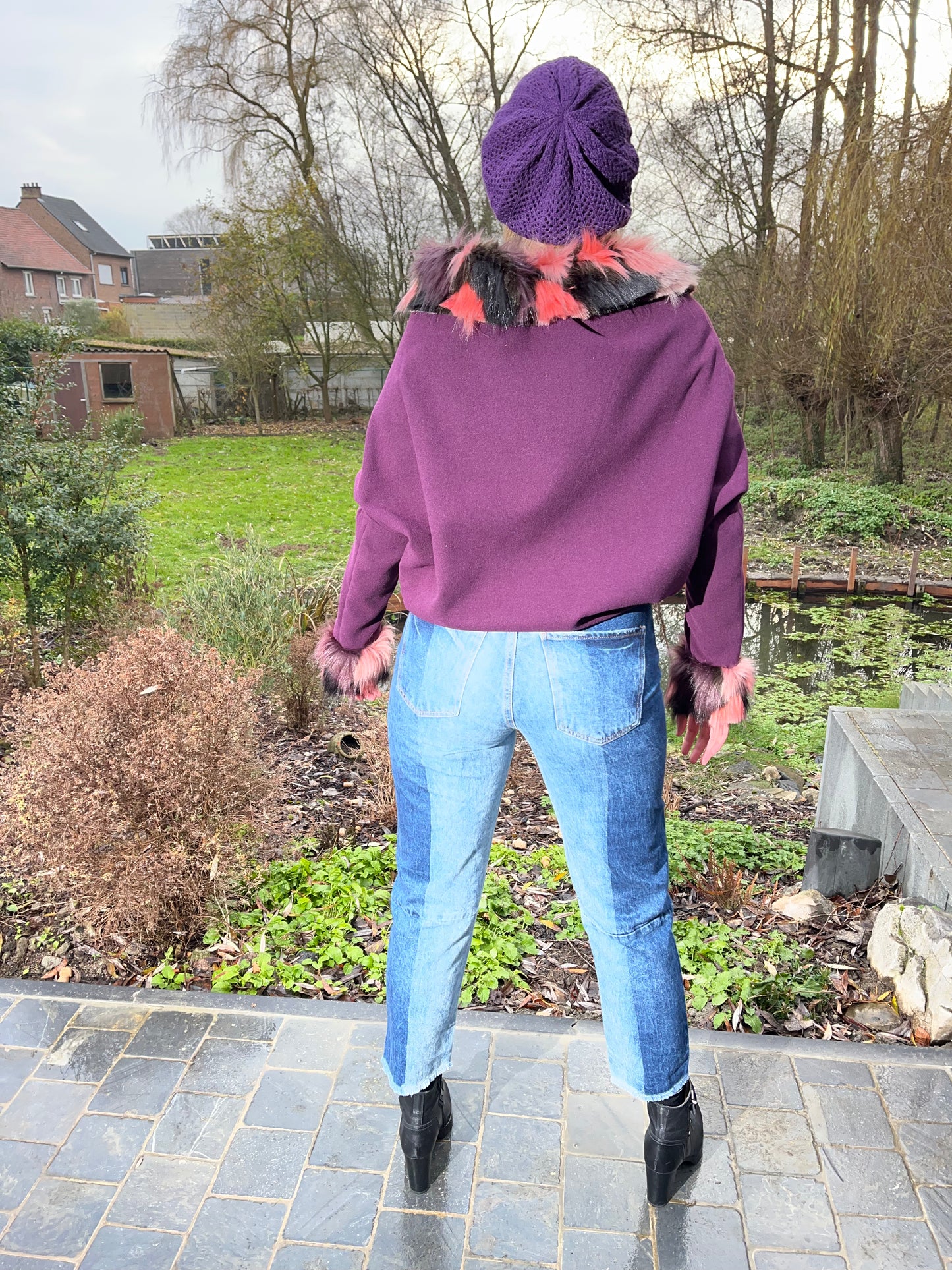 GG015: Gradient Vertical Bicolor Jeans