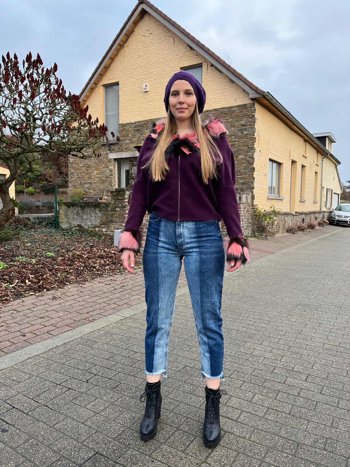 GG015: Gradient Vertical Bicolor Jeans