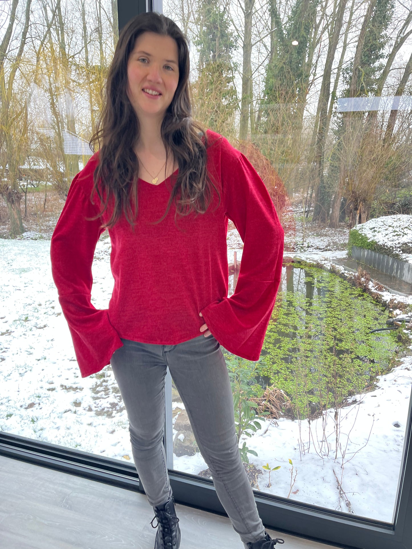 GG041: Red Magenta Boho Blouse