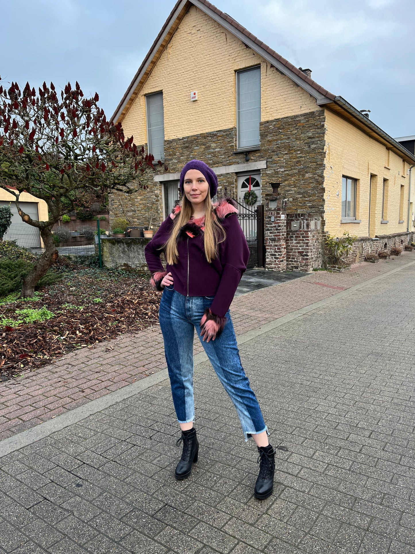 GG015: Gradient Vertical Bicolor Jeans