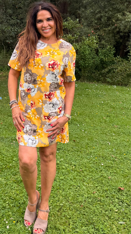 GG113 Yellow Linen Dress