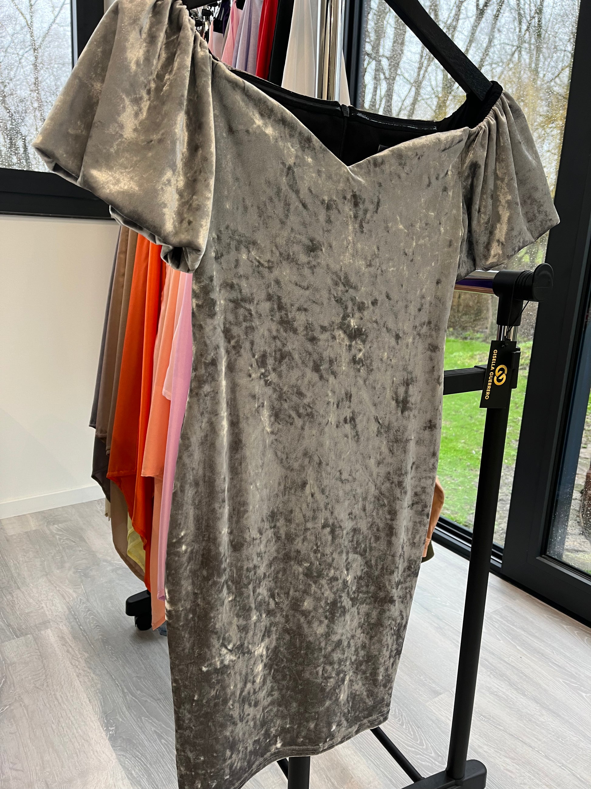 GG005: Gray Velvet Dress Gisella Guerrero GG005: Gray Velvet Dress Gisella Guerrero
