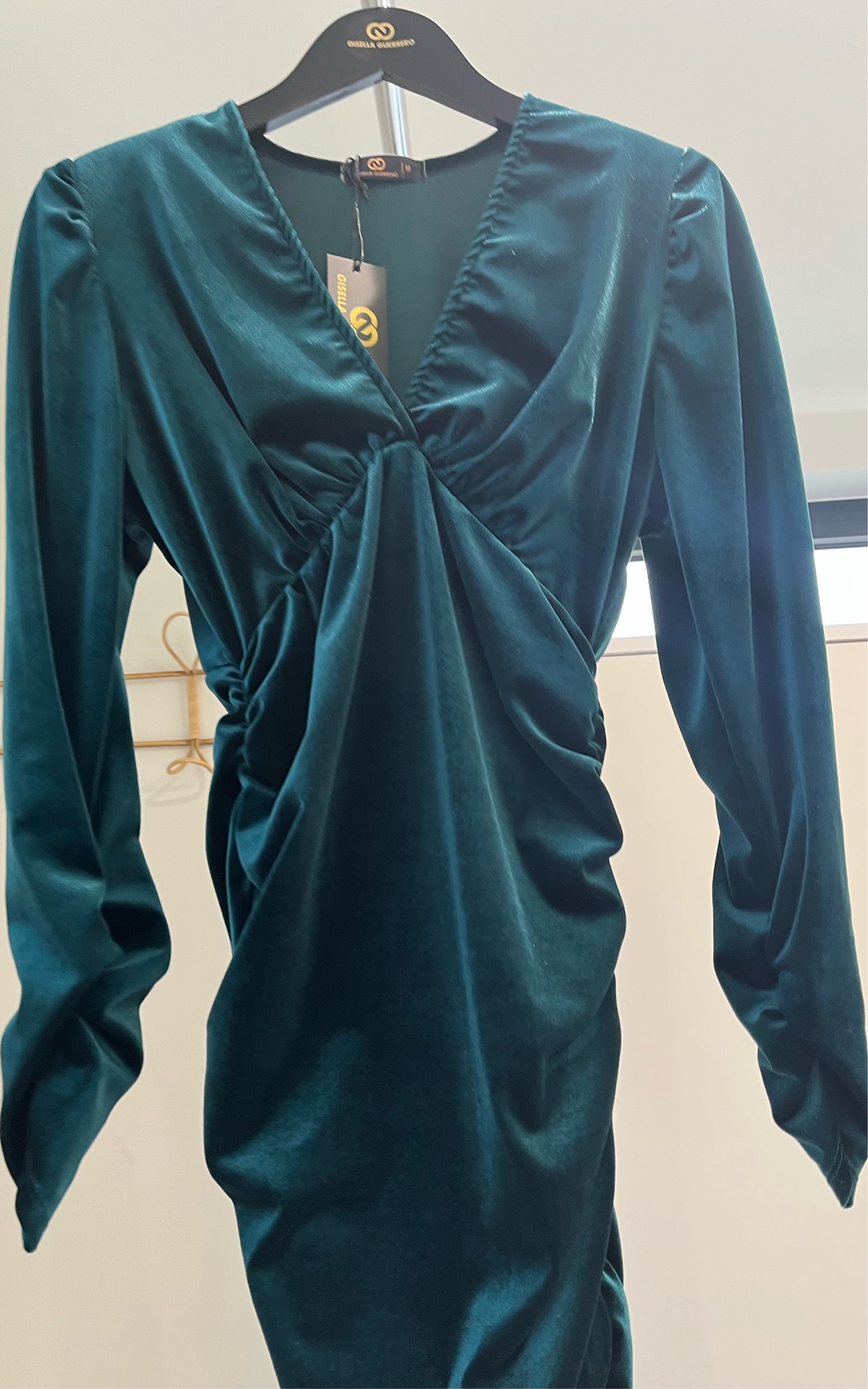 GG024: Velvet Green Dress